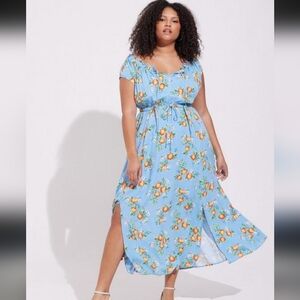 Torrid Maxi Textured Woven Double Slit Dress